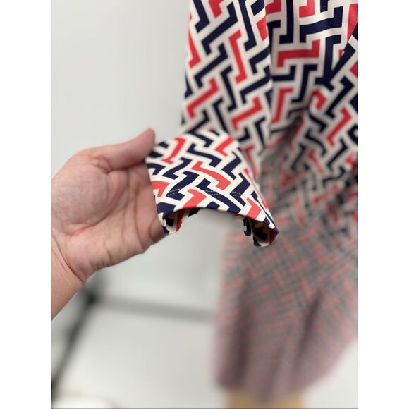 J. McLaughlin Women’s Catalina Cloth Dress Geometric Print 3/4 Sleeve Stretch S - Picture 5 of 8